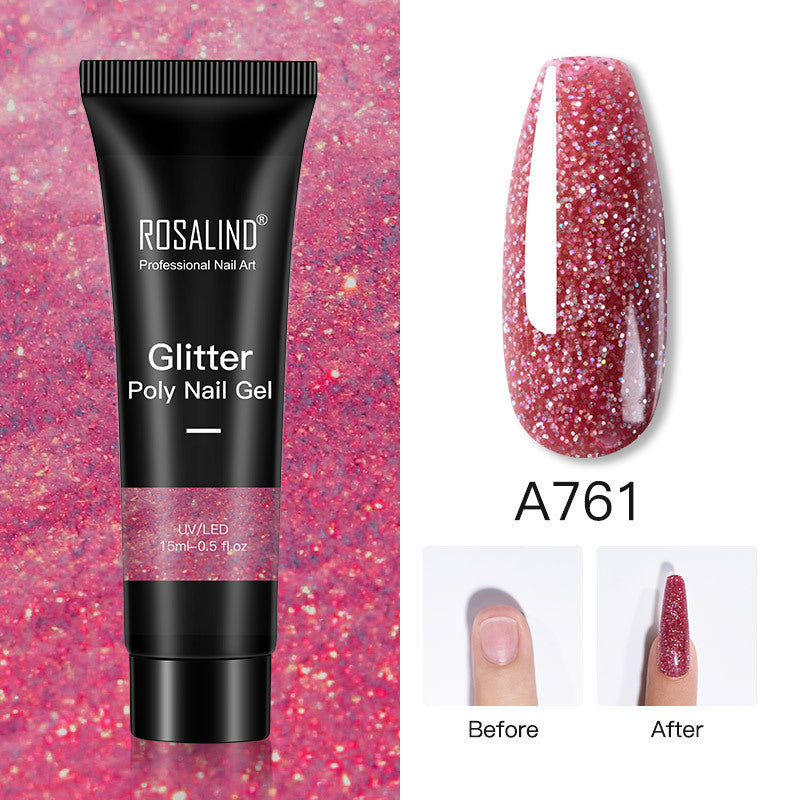 Glitter Poly Nail Gel Extension – Long-Lasting Shiny Nails