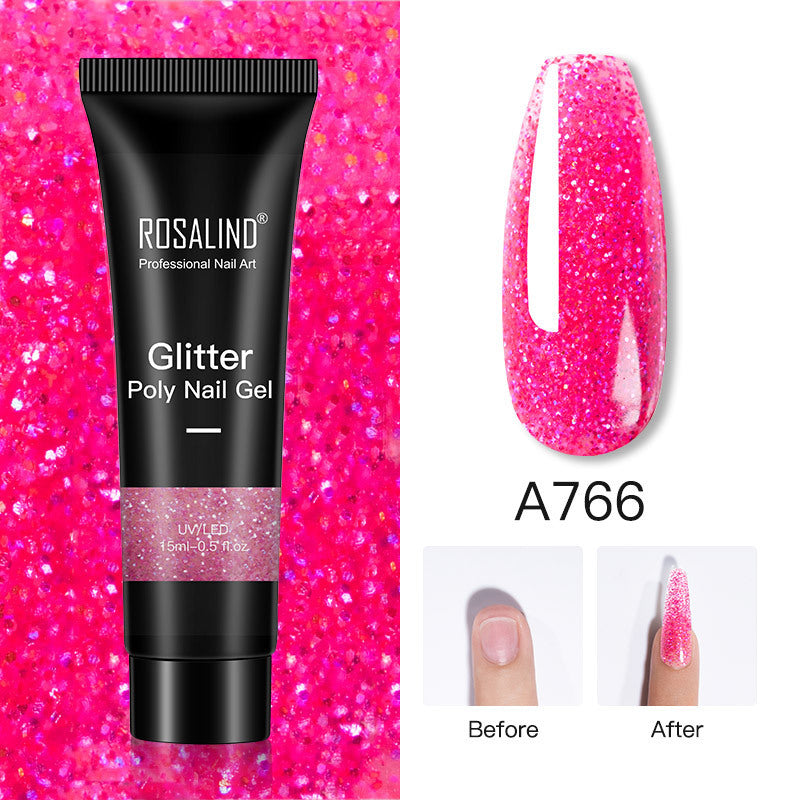 Glitter Poly Nail Gel Extension – Long-Lasting Shiny Nails