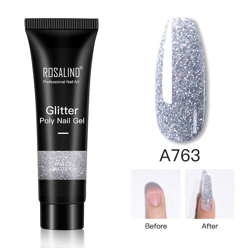 Glitter Poly Nail Gel Extension – Long-Lasting Shiny Nails