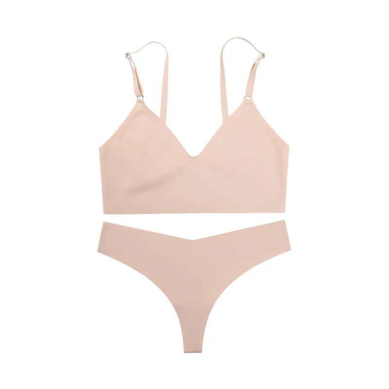 Seamless Ice Silk Bra & Brief Set