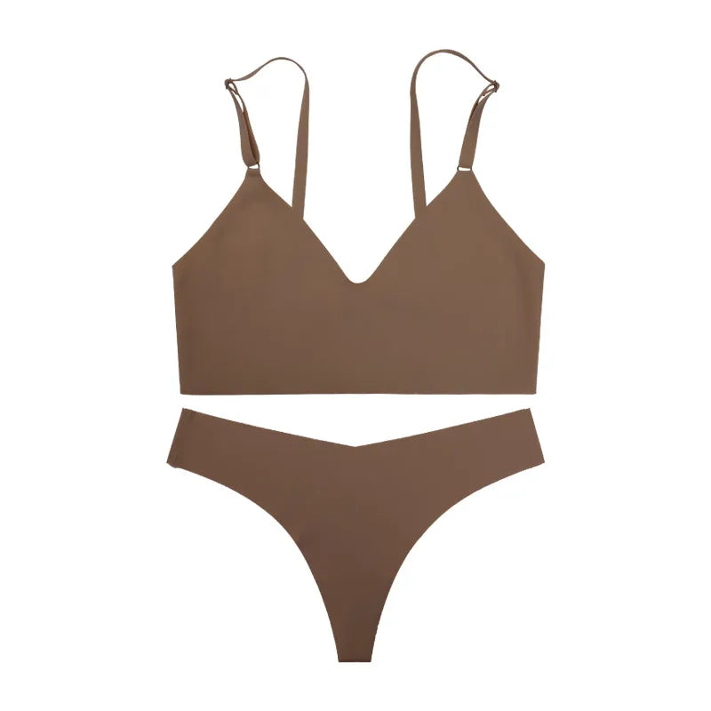 Seamless Ice Silk Bra & Brief Set