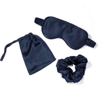 Navy silk sleep mask set – Silk Night Care Gift Set