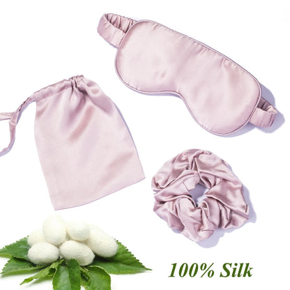 Mulberry silk sleep mask, scrunchies and storage bag – Silk Night Care Gift Set