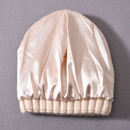 Satin-Lined Winter Beanie – Cashmere Blend Knit