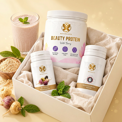 Daily Wellness Geschenkset – Protein, Maca & Pflanzenkapseln