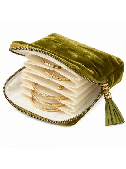 Velvet Travel Jewelry Pouch – Zip Closure