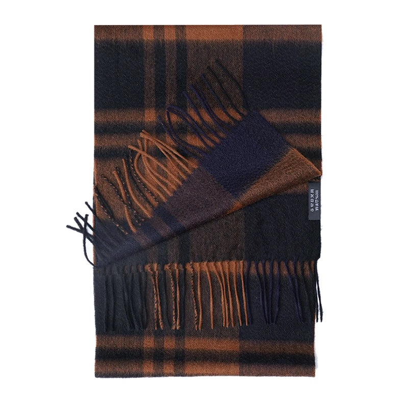 Cashmere Plaid Scarf with Tassels
