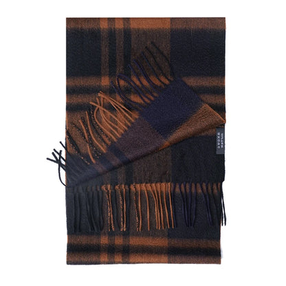 Cashmere Plaid Scarf with Tassels