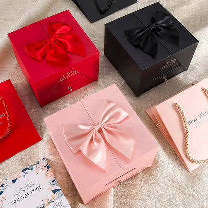 Heart Zircon Pendant Necklace with Rose Gift Box