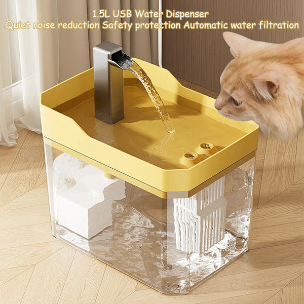 Cat Water Fountain with Pump - Auto Filtered