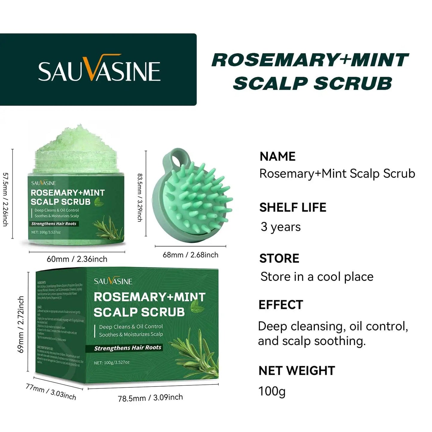 Rosemary Mint Scalp Scrub | Deep Clean & Hair Strengthening – 100g. RIAZ EXPRESS.COM