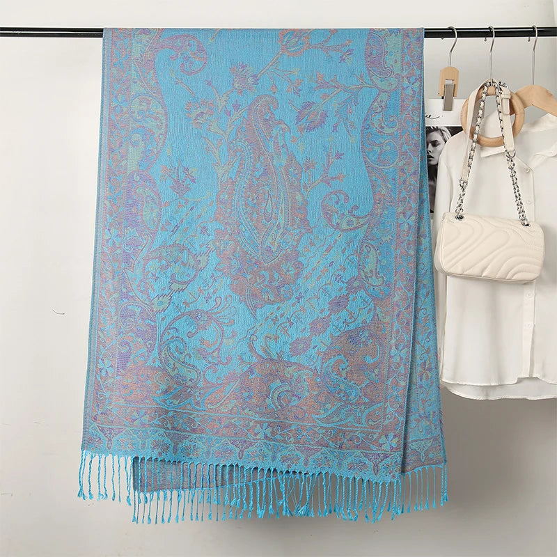 Tassel Blanket Design Thick Pashmina  Scarf Women Neckerchief