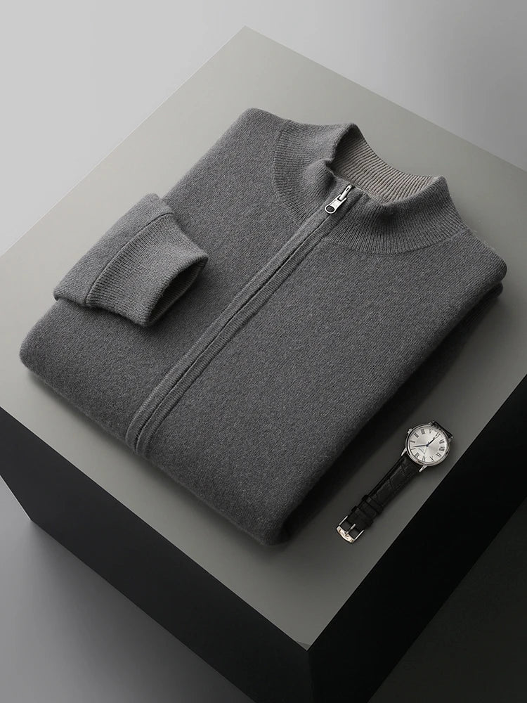 Men’s Merino Wool Zipper Cardigan