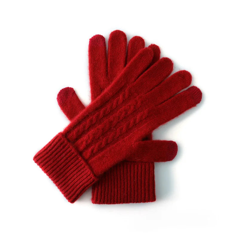 Women’s Cashmere Touchscreen Gloves – Soft Warm Mittens