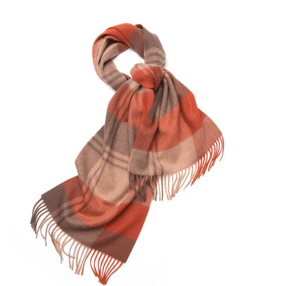 Cashmere Plaid Scarf with Tassels