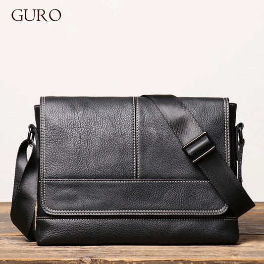 GURO Men's Genuine Leather Shoulder Sling Bag Deluxe Design