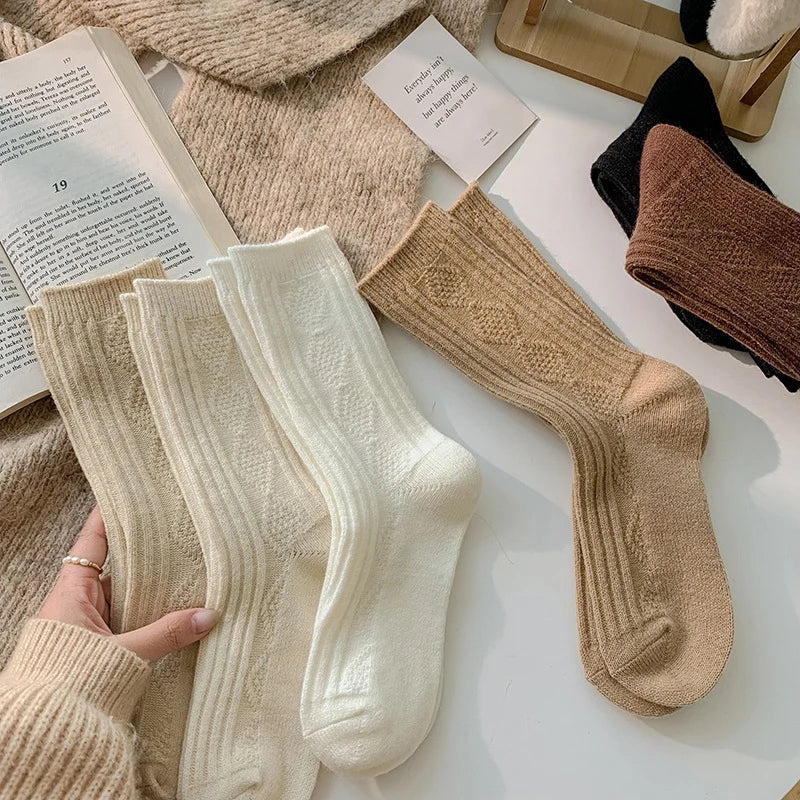 3 Pairs/Lot New Cashmere Wool Socks Women's Winter