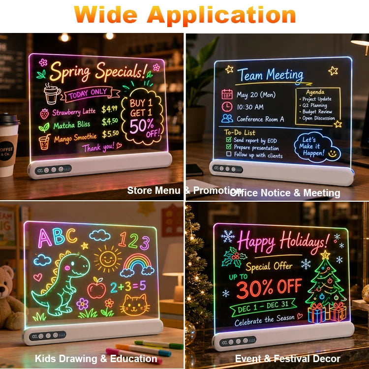 LED-Zeichentafel für Kinder – Wiederaufladbare Leuchttafel