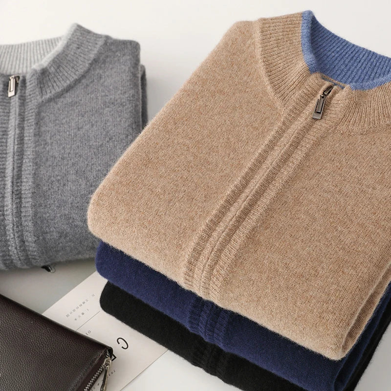 Men’s Merino Wool Zipper Cardigan
