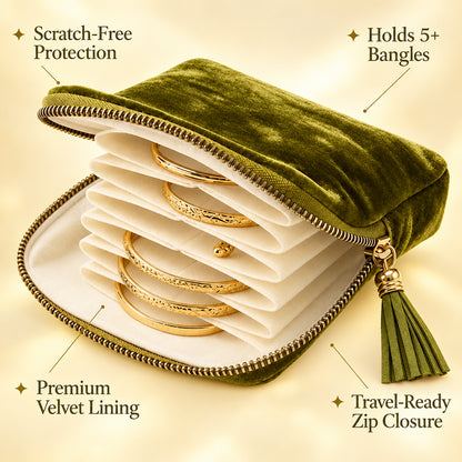 Velvet Travel Jewelry Pouch – Zip Closure