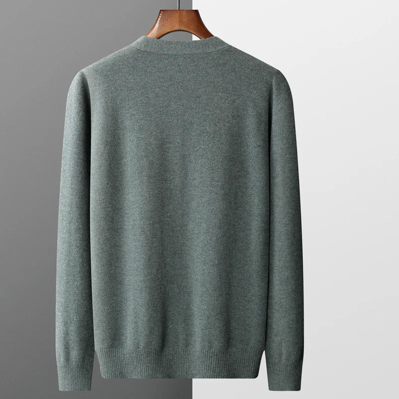 Merino wool men's cardigan cashmere sweater