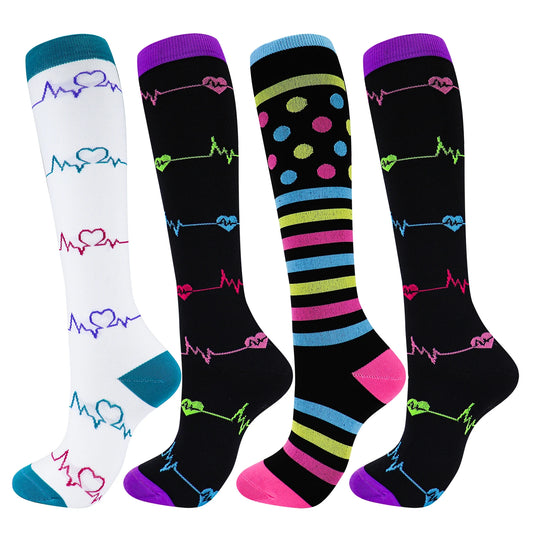 Compression Socks Women Men Knee Stocking Edema Diabetes Varicose Veins Nurse Compression Running Cycling Travel Socks