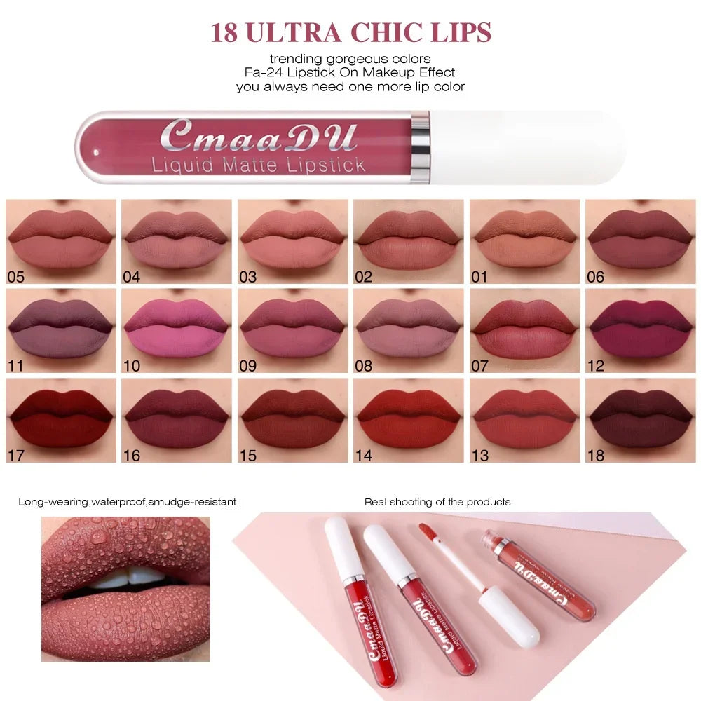 Long Lasting Lipstick Lip Makeup Velvet Matte Lip Gloss Liquid