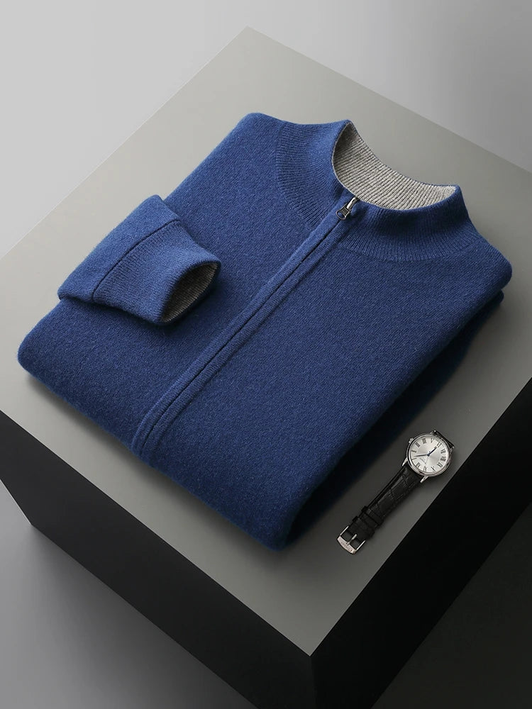 Men’s Merino Wool Zipper Cardigan
