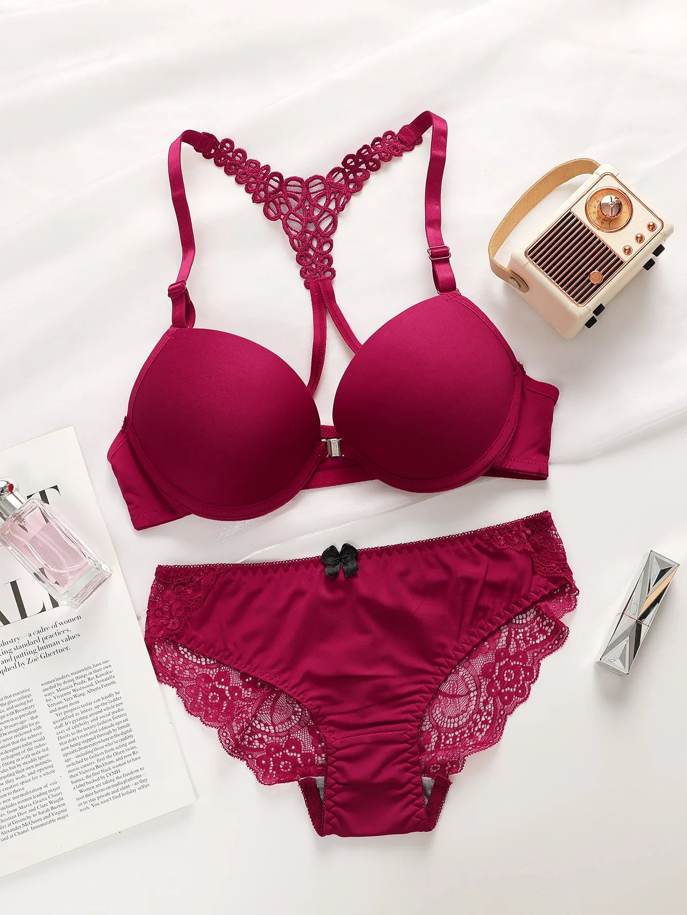 Front Buckle Push-Up Bra Set