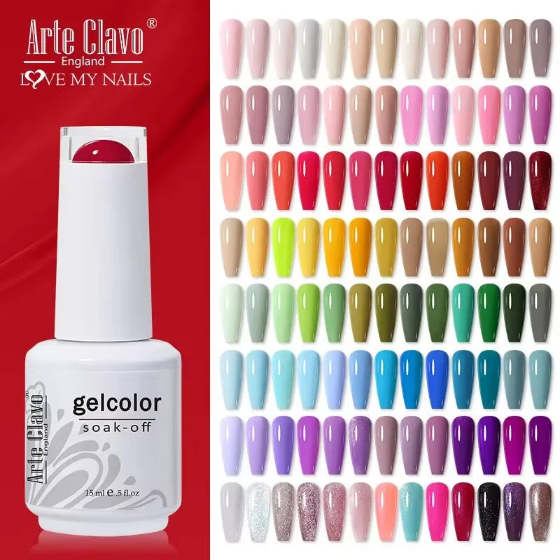 طلاء أظافر جل من Arte Clavo، 15 مل - نقع بالأشعة فوق البنفسجية/LED