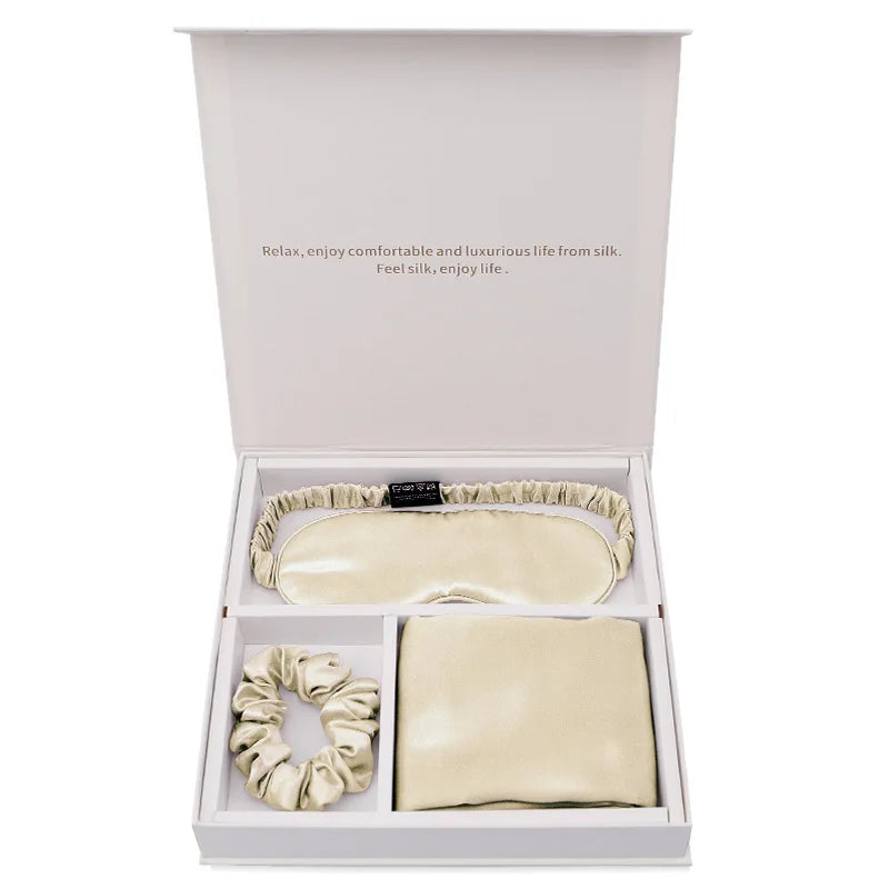Silk Travel Set – Pillowcase, Eye Mask & Scrunchie | 19 Momme Mulberry Silk