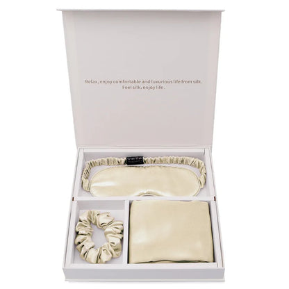 Silk Travel Set – Pillowcase, Eye Mask & Scrunchie | 19 Momme Mulberry Silk