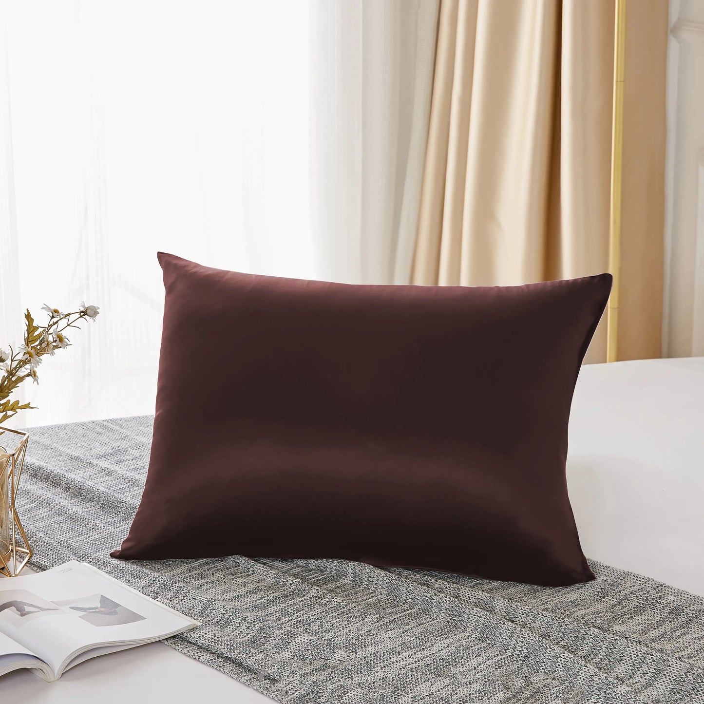 25 Momme Mulberry Silk Pillowcase – 100% Pure Silk, 600TC