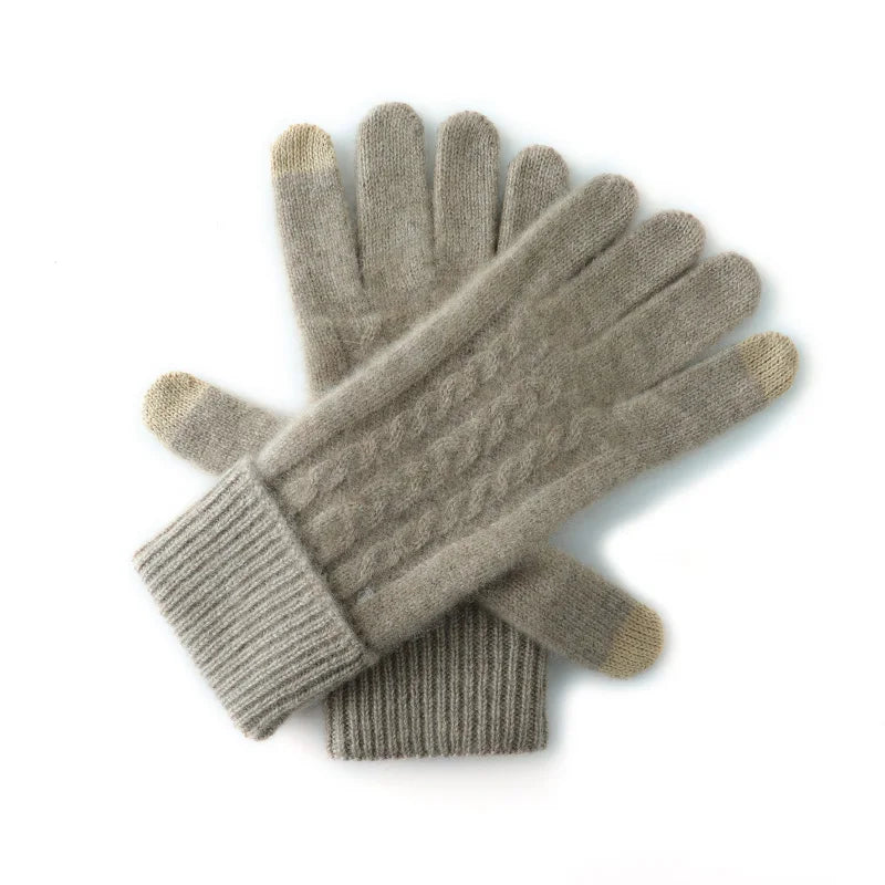 Women’s Cashmere Touchscreen Gloves – Soft Warm Mittens