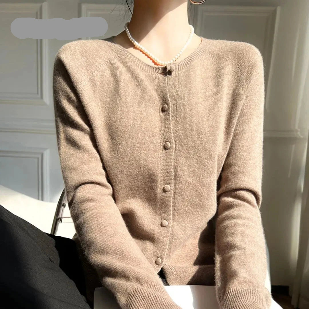 100% Wool Cardigans Sweater Knitwear Tops