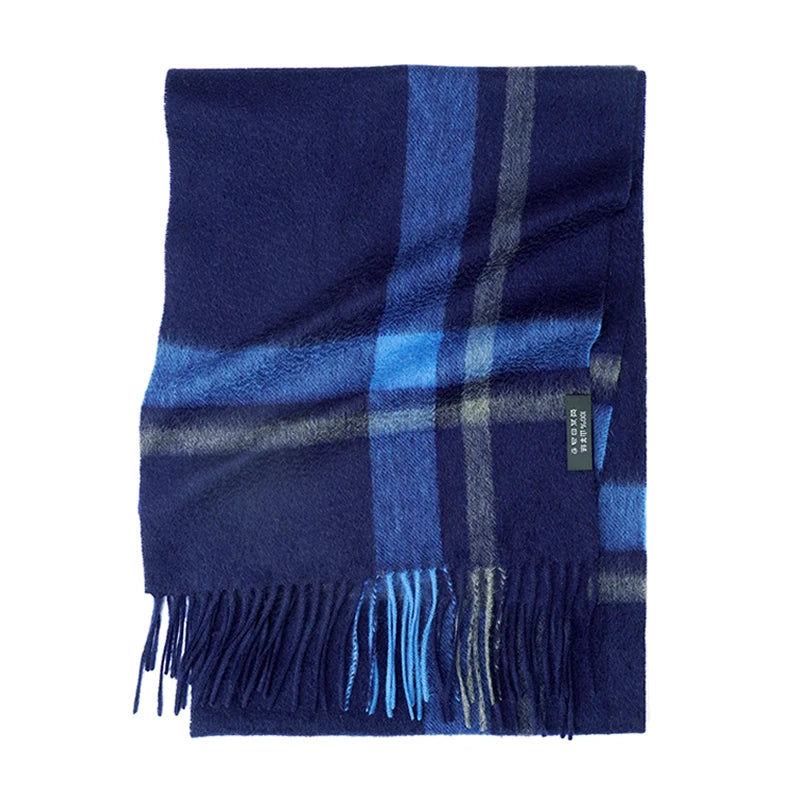 Cashmere Plaid Scarf with Tassels