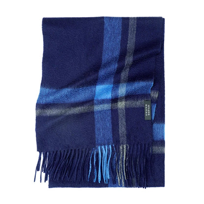 Cashmere Plaid Scarf with Tassels