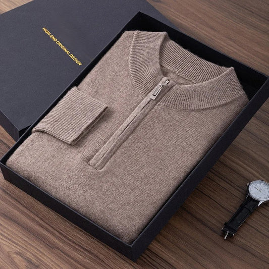 Men’s Cashmere Zipper Pullover