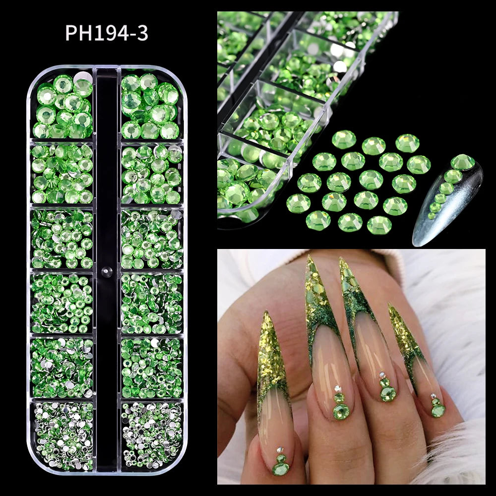 Ocean Gold Nail Art Charms – 12 Grids 3D Shell & Studs