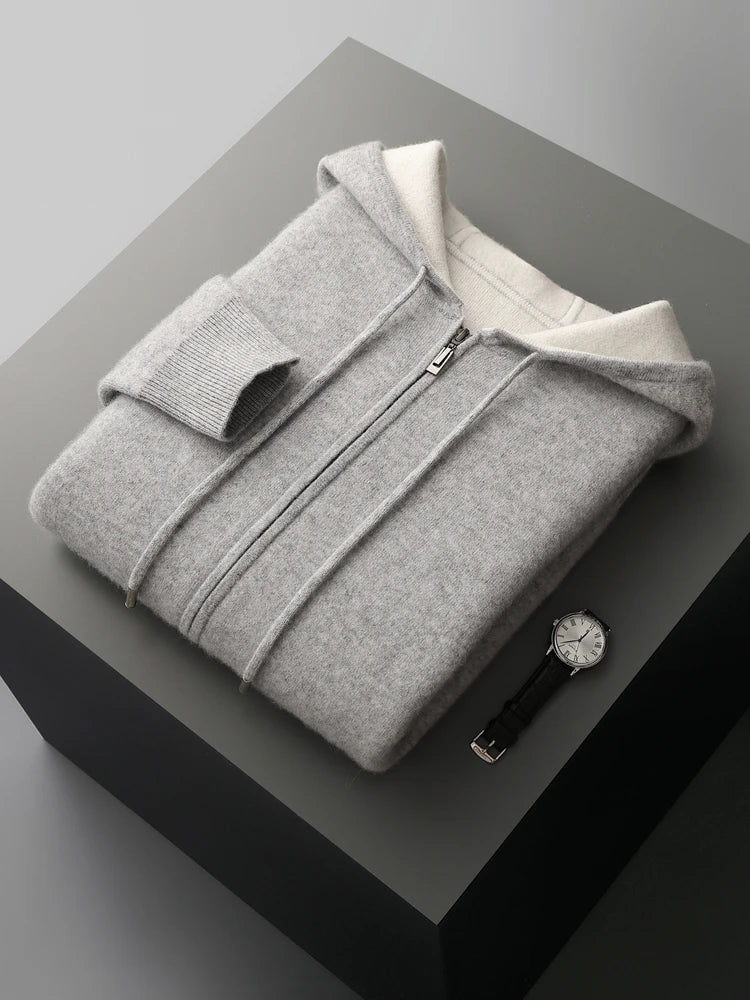 Merino Wool Hooded Cardigan