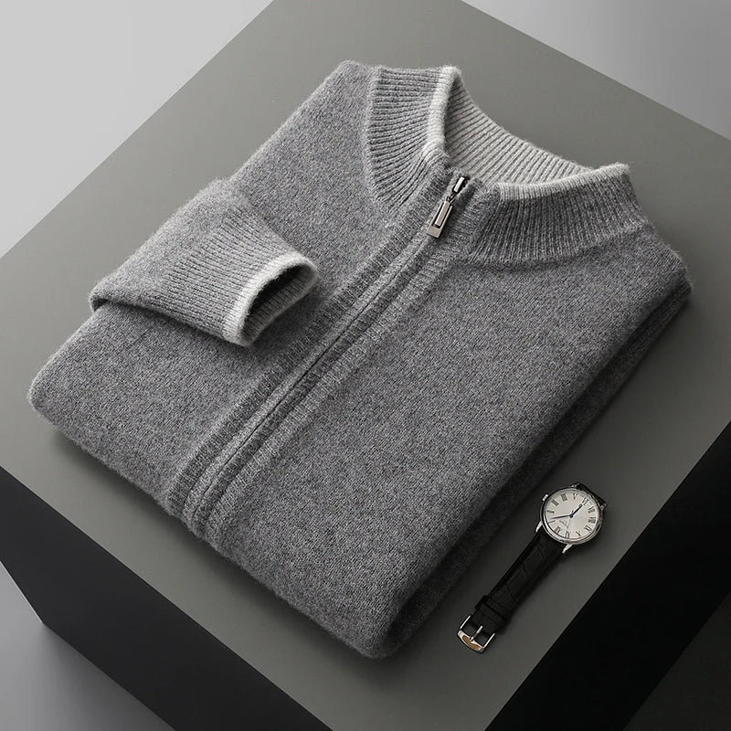 Men’s Merino Wool Zipper Cardigan