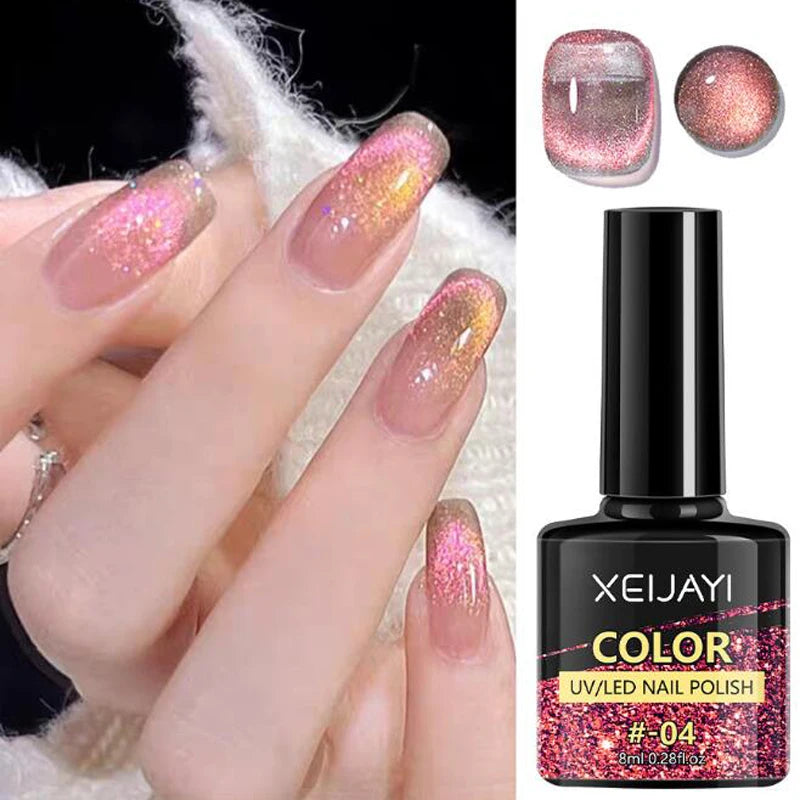 Ruby Red Cat Eye Gel Polish 10ml – Soak Off Glitter