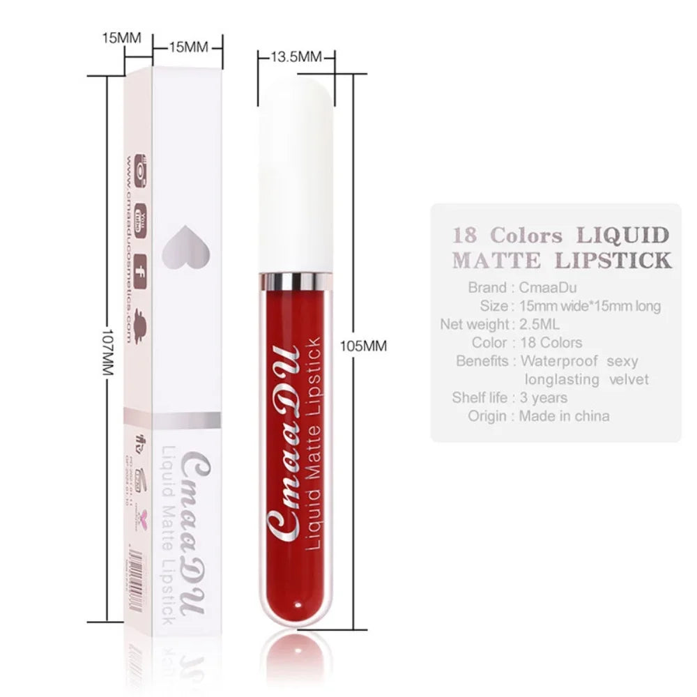 Long Lasting Lipstick Lip Makeup Velvet Matte Lip Gloss Liquid