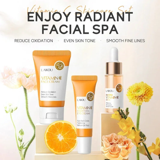 LAIKOU Vitamin C Facial Care Set – 3pcs Hydrating & Brightening