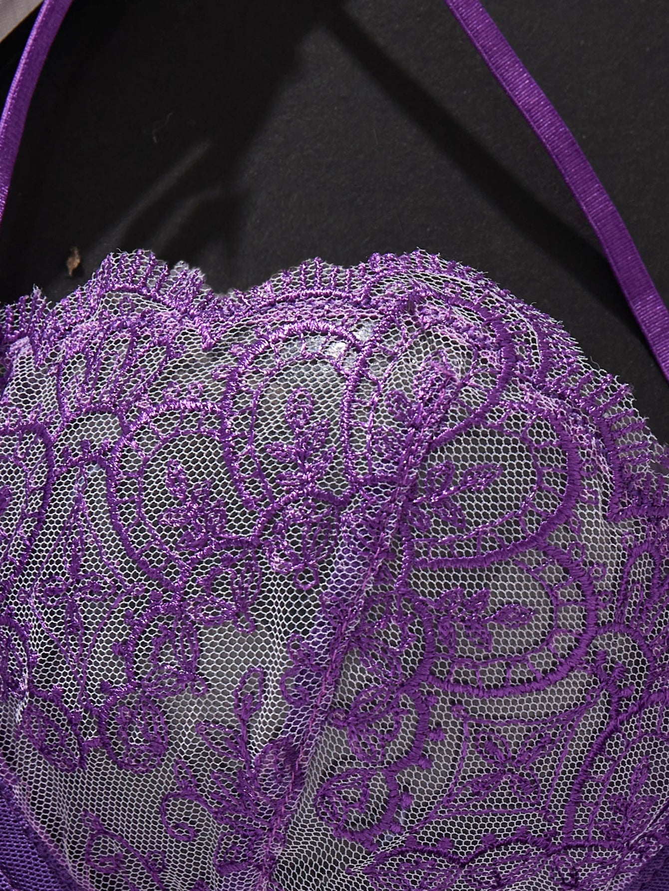 Purple Charm Push-Up Lingerie Set