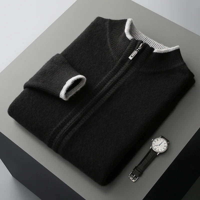 Men’s Merino Wool Zipper Cardigan