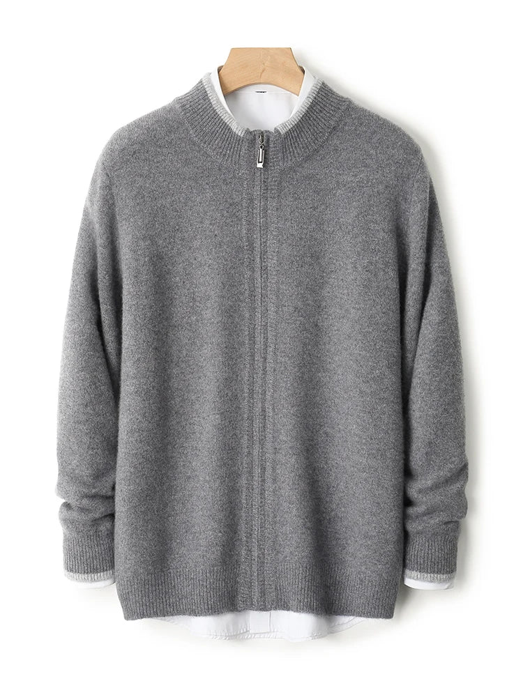 Men’s Merino Wool Zipper Cardigan