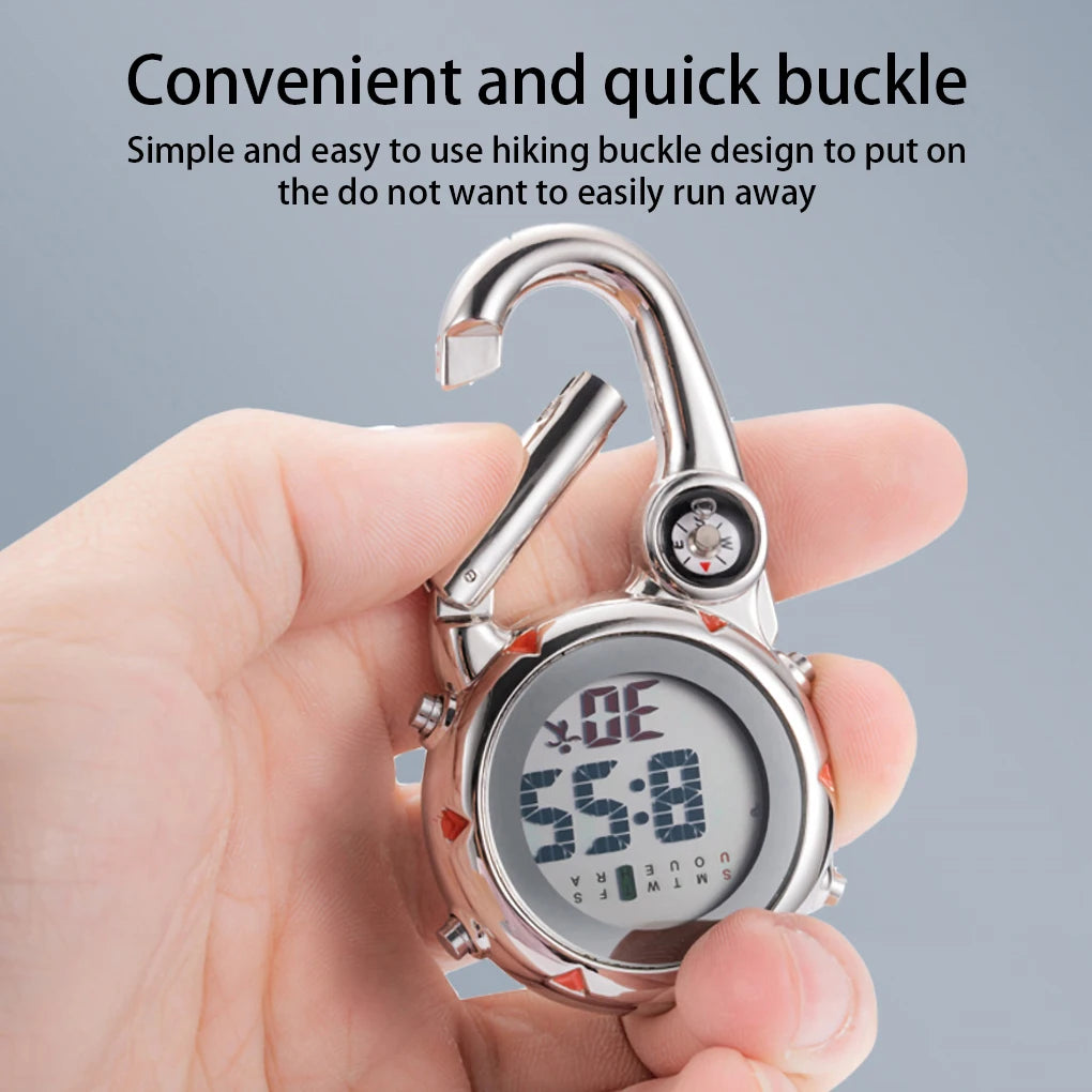 Carabiner Clip  Luminous Multi-function Fob Nurse Watch Compasses Display