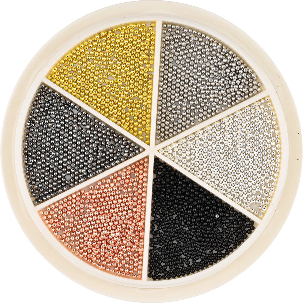 HotPress Caviar Nail Beads – Mixed Size Metallic Charms