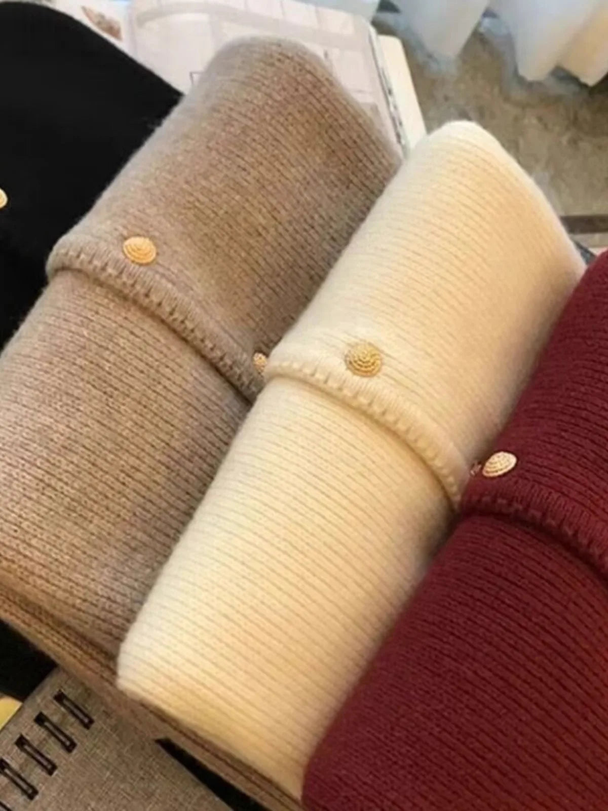 Pure Cashmere Crew Neck Cardigan